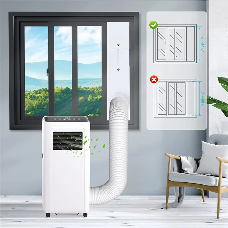AT44-Portable Air Conditioner Window Vent Kit With 5.9In Exhaust Hose Seamless Adjustable Sliding Door AC Kit Window Seal Kit