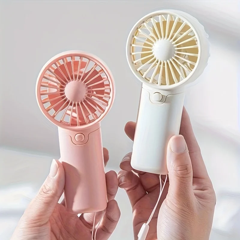 2025 Cute Mini Fan Portable Handheld Fan Lightweight Handy Fan Pocket Size Low Noise Small Electric Fan Student Gift Outdoor Fan